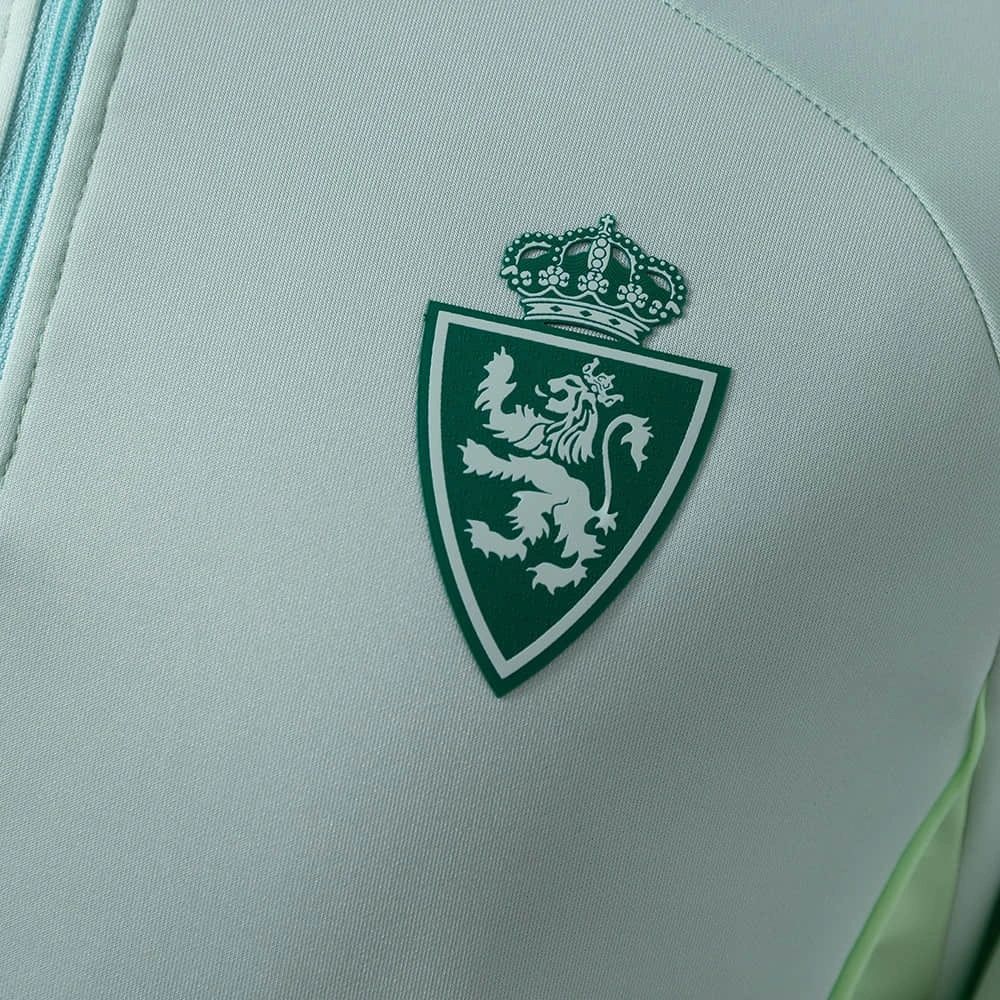 2025/26 Zaragoza Half-Pull long Sleeve Light Green Hoodie