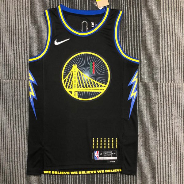 NBA Golden State Warriors V-Neck Mexico Edition 75th Anniversary Black Jersey THOMPSON#11 S-XXL