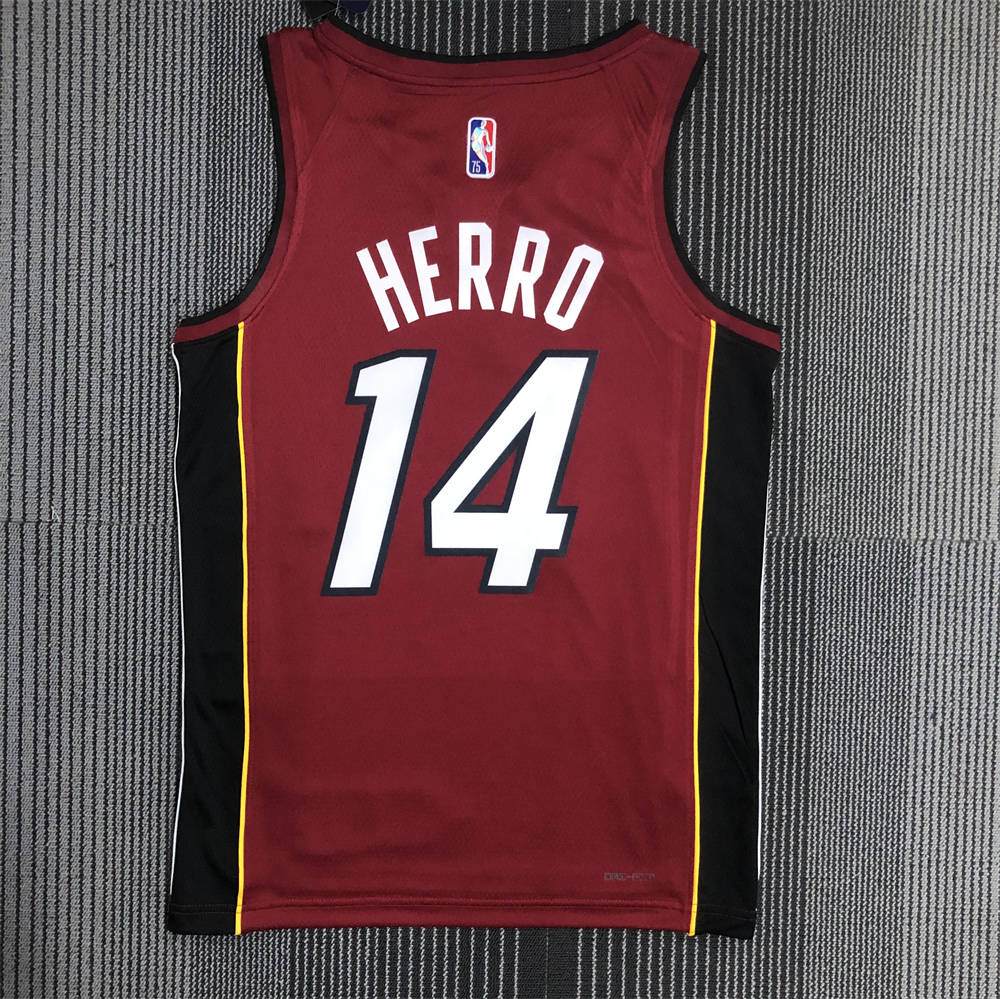 NBA Miami Hearts V-Neck Red 75th Anniversary Jersey HERRO#14 S-XXL