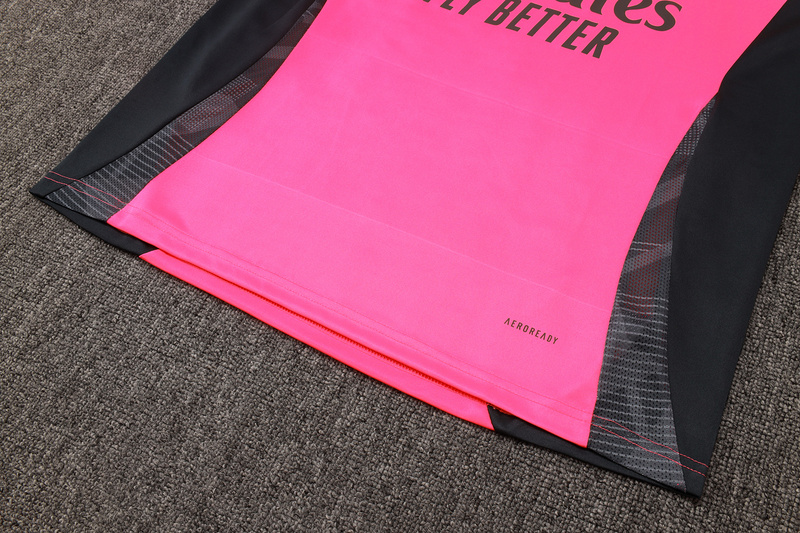 24/25 Real Madrid Fluorescent pink Long-sleeved half-pull training kit Football team kit
