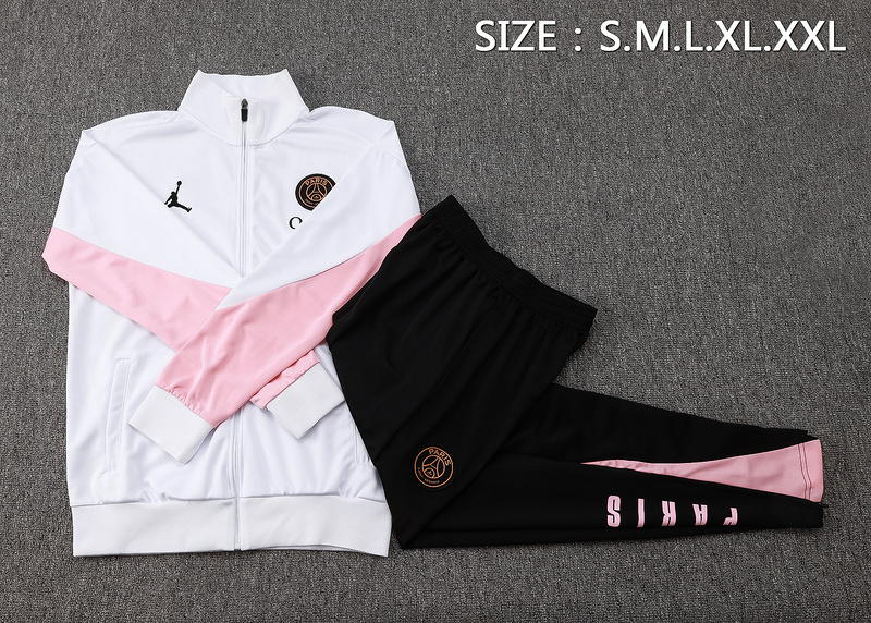 2024/25 Paris White Jacket Training Suit Set Football Team Shirt Sports Fashion