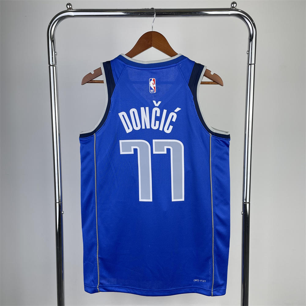 NBA Dallas Mavericks V-Neck Blue Jersey DONCIC#77 S-XXL