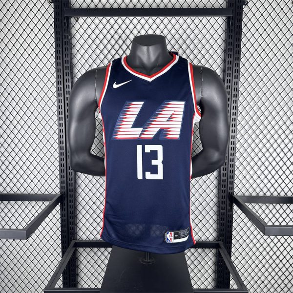 NBA Los Angeles Clippers 2019 City Edition Round Neck dark blue Jersey GEORGE#13 S-XXL