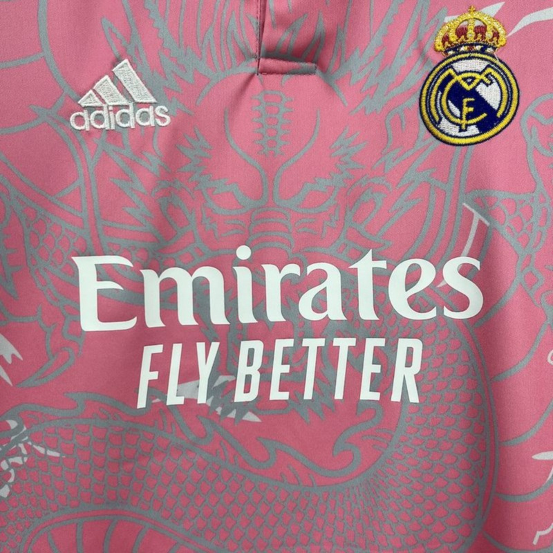 2023/24 Real Madrid Dragon edition pink jersey kids Kits size: 16-28