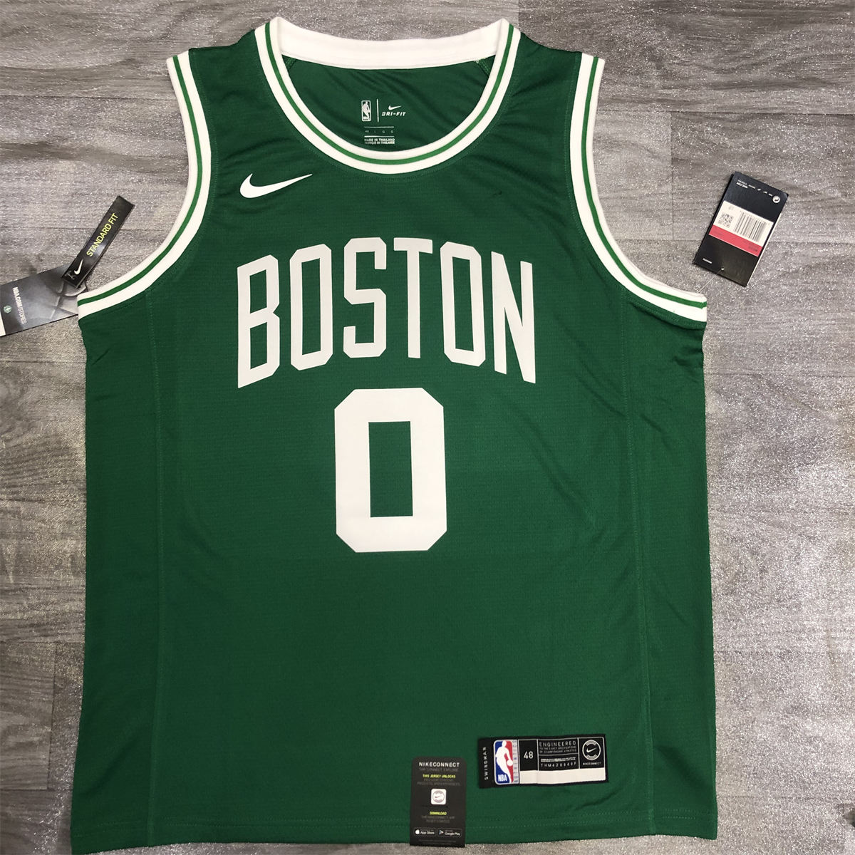 NBA Boston Celtics round neck Retro Green Jersey Tatum#0 S-XXL