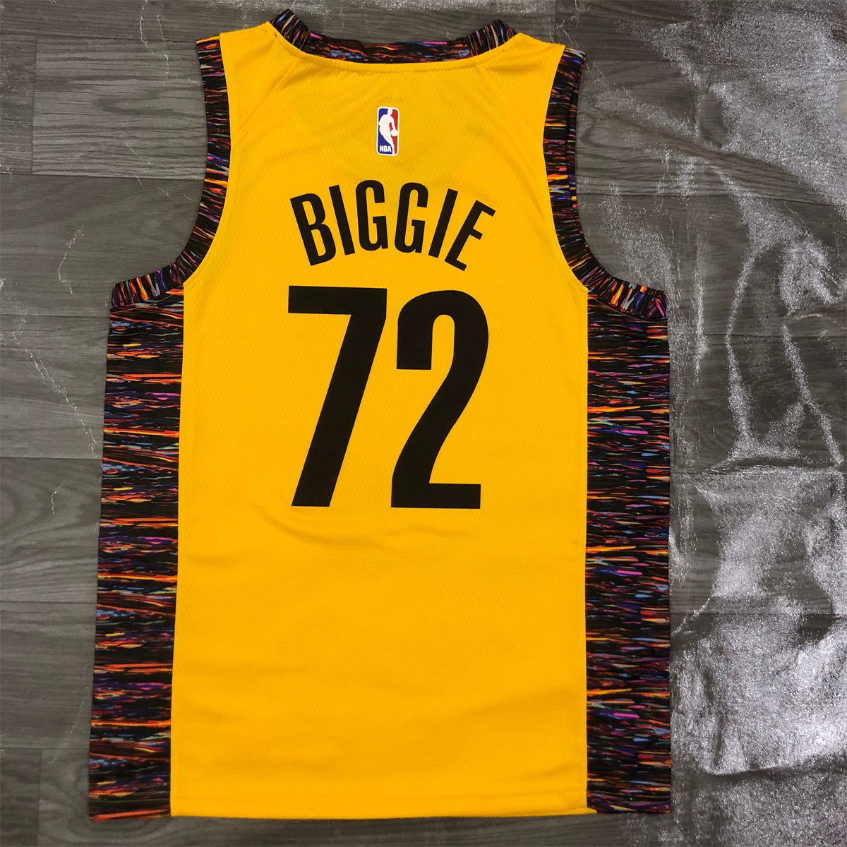 NBA Brooklyn Nets V-Neck Yellow Jersey BIGGIE#72 S-XXL