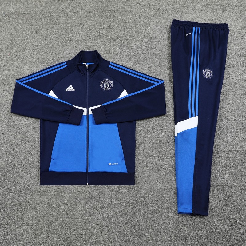 2024 Manchester United Royal Blue Jacket Training Suit Set Football Team Shirt Sports Fashion