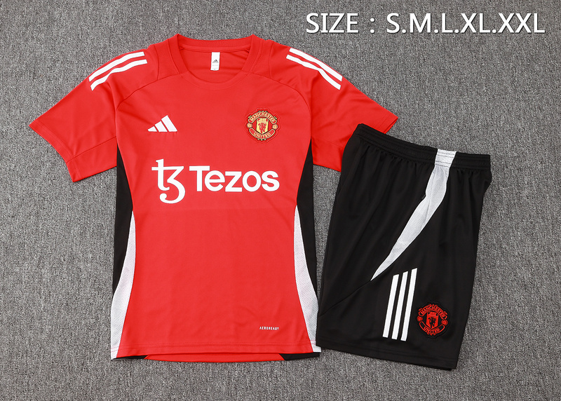 24/25 Manchester United Red Training Set Shirt and Shorts