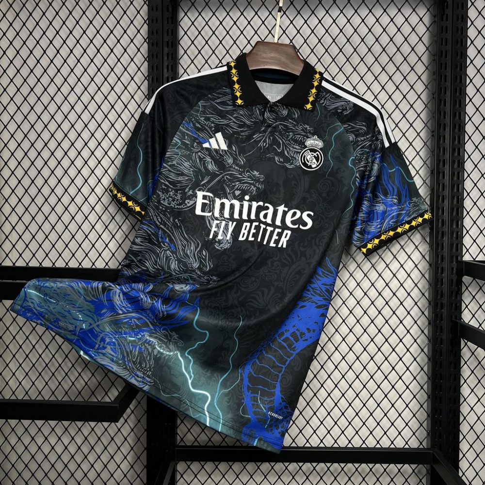 24/25 Real Madrid Black Dragon Jersey Fan Version