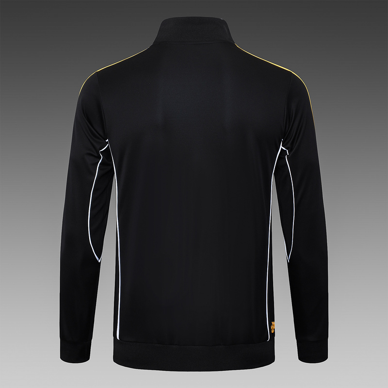 2025/26 Real Madrid Black Jacket Training Suit Set Football Team Shirt Sports Fashion