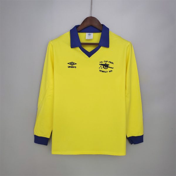 Retro Arsenal 71/79 long sleeve away yellow jersey Fan Version