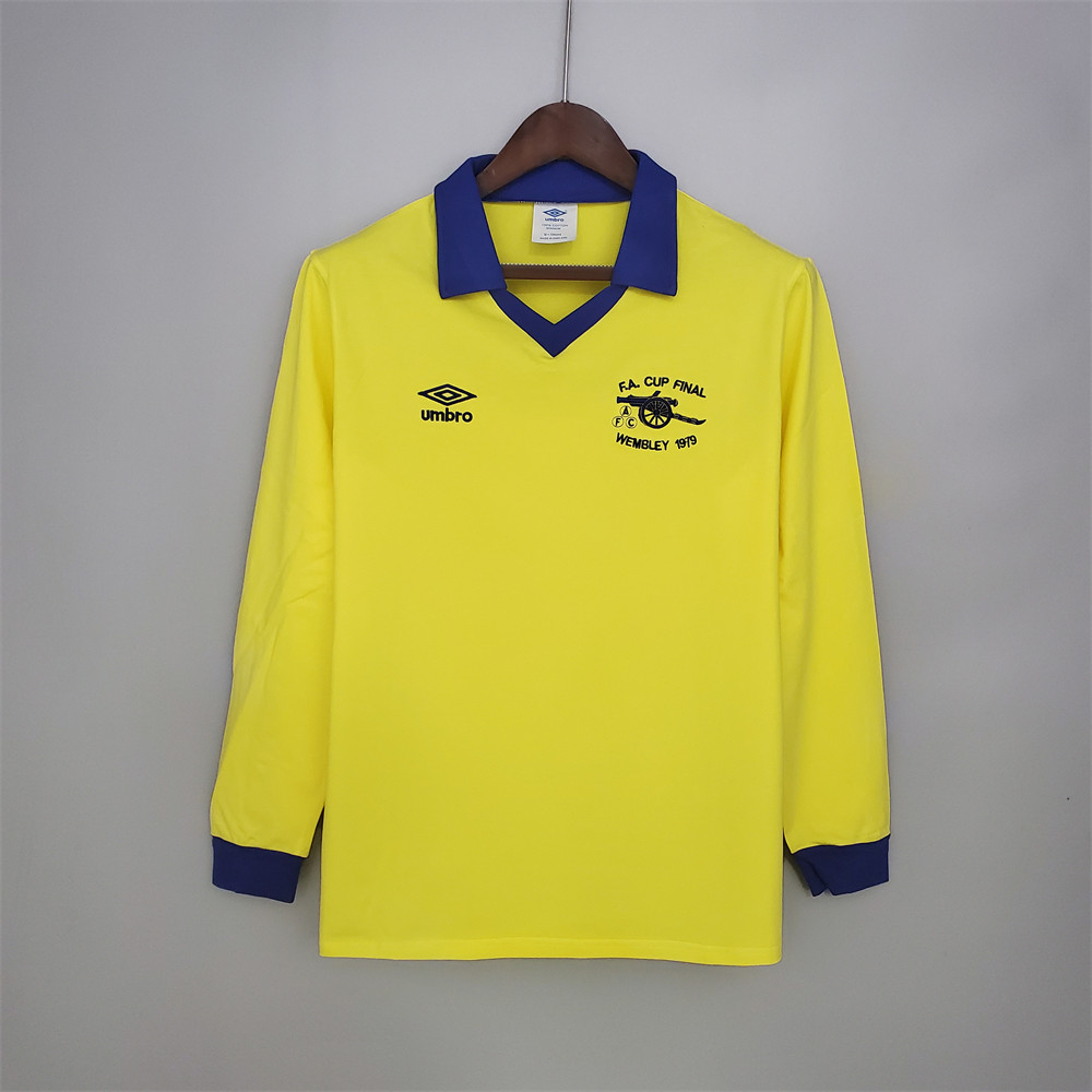 Retro Arsenal 71/79 long sleeve away yellow jersey Fan Version