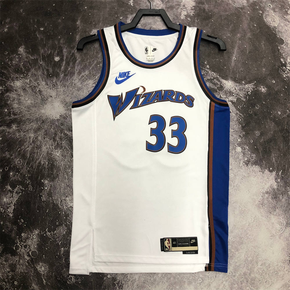 NBA Washington Wizards Round Neck White Retro Style Jersey S-XXL