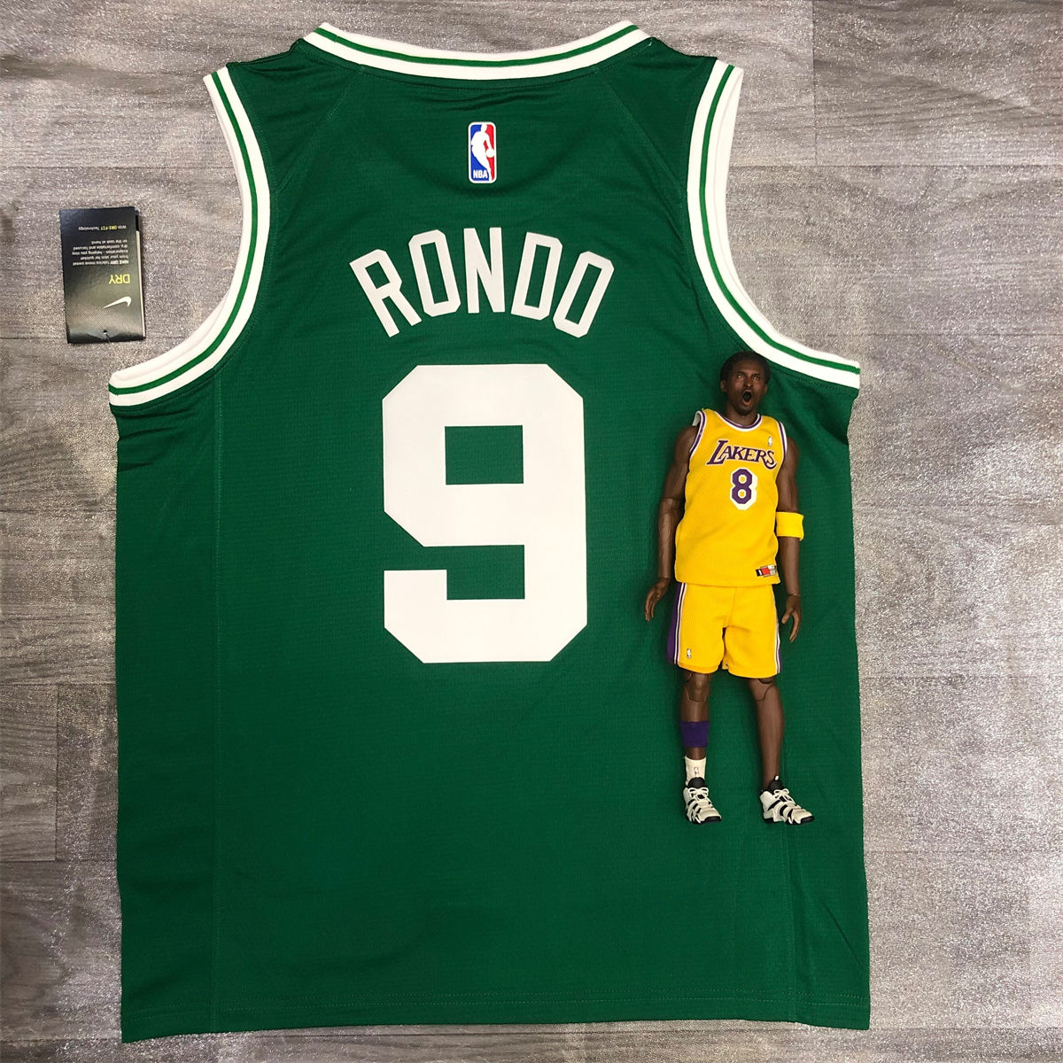 NBA Boston Celtics round neck Retro Green Jersey Rondo#9 S-XXL