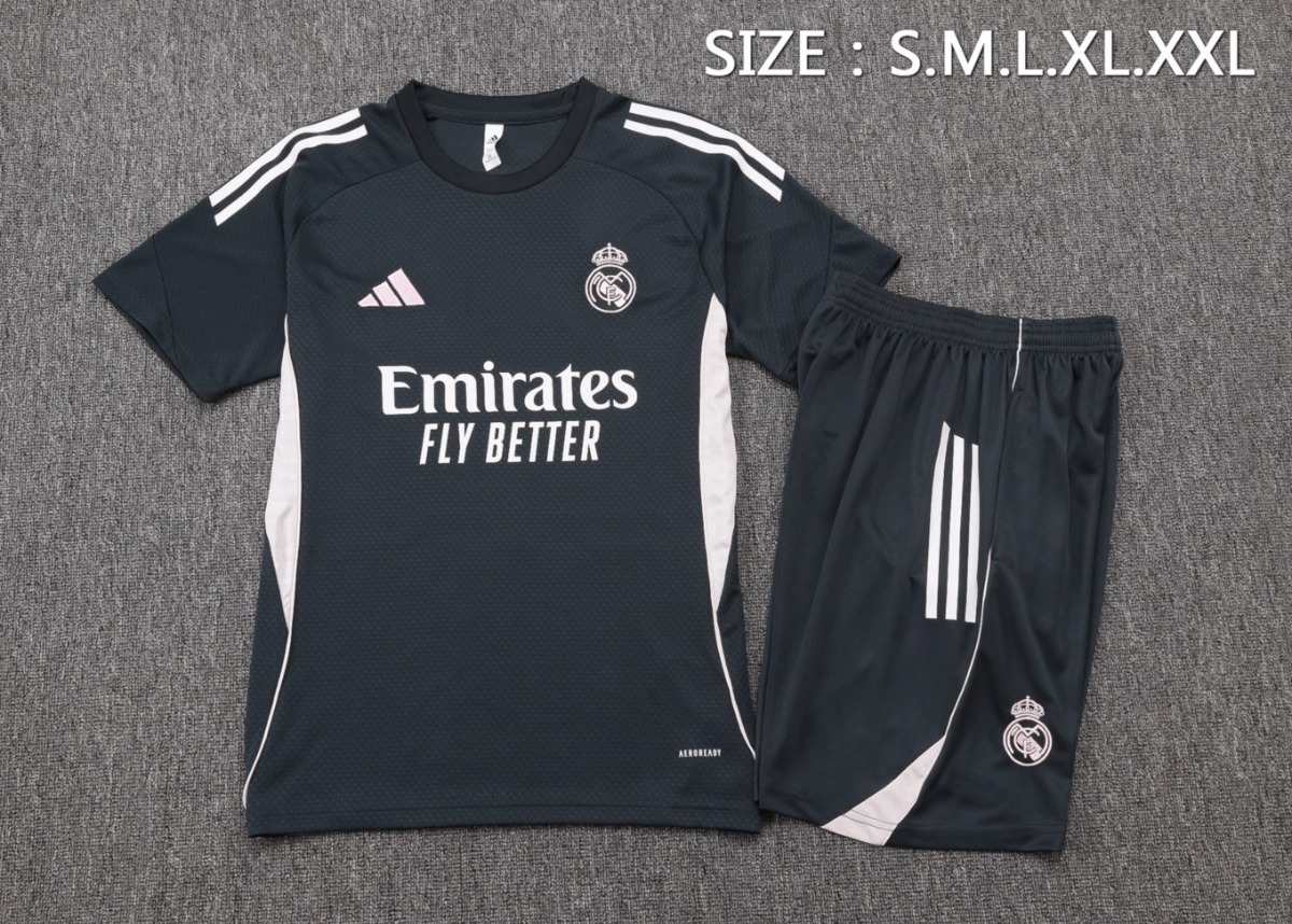2026 Real Madrid Dark gray Training Set Shirt and Shorts