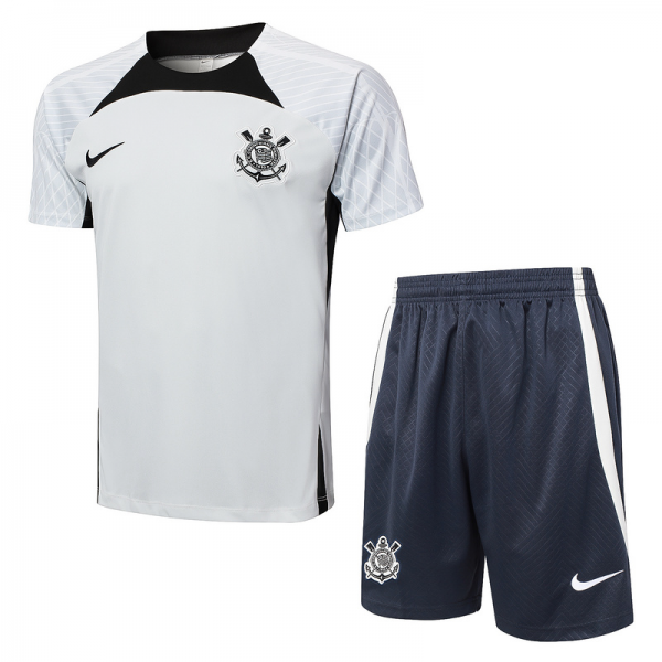 24/25 Corinthians light gray raining Set Shirt and Shorts
