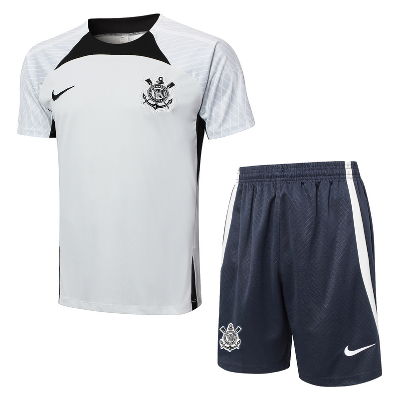 24/25 Corinthians light gray raining Set Shirt and Shorts