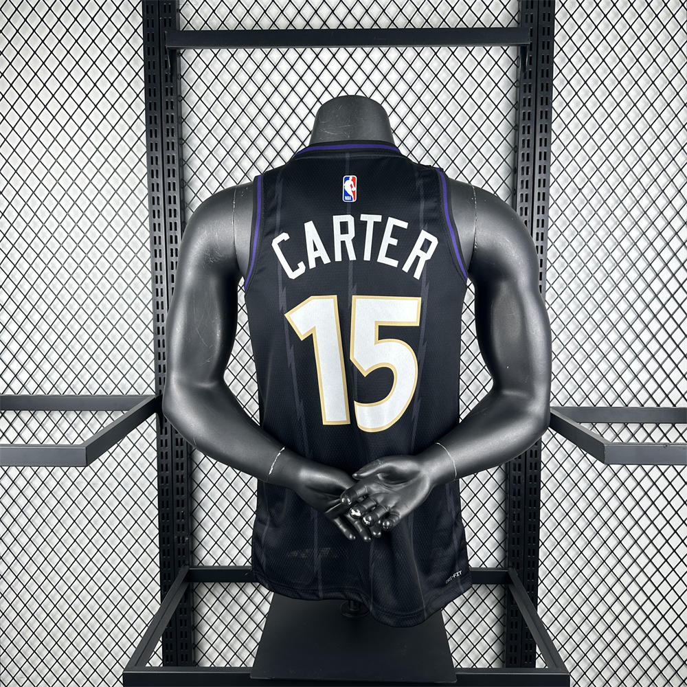 NBA Toronto Raptors 24/25 City Edition Round Neck Black Jersey CARTER#15 S-XXL