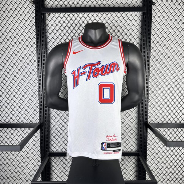 NBA Houston Rockets 2024 Round Neck Balck Jersey WESTBROOK#0 S-XXL