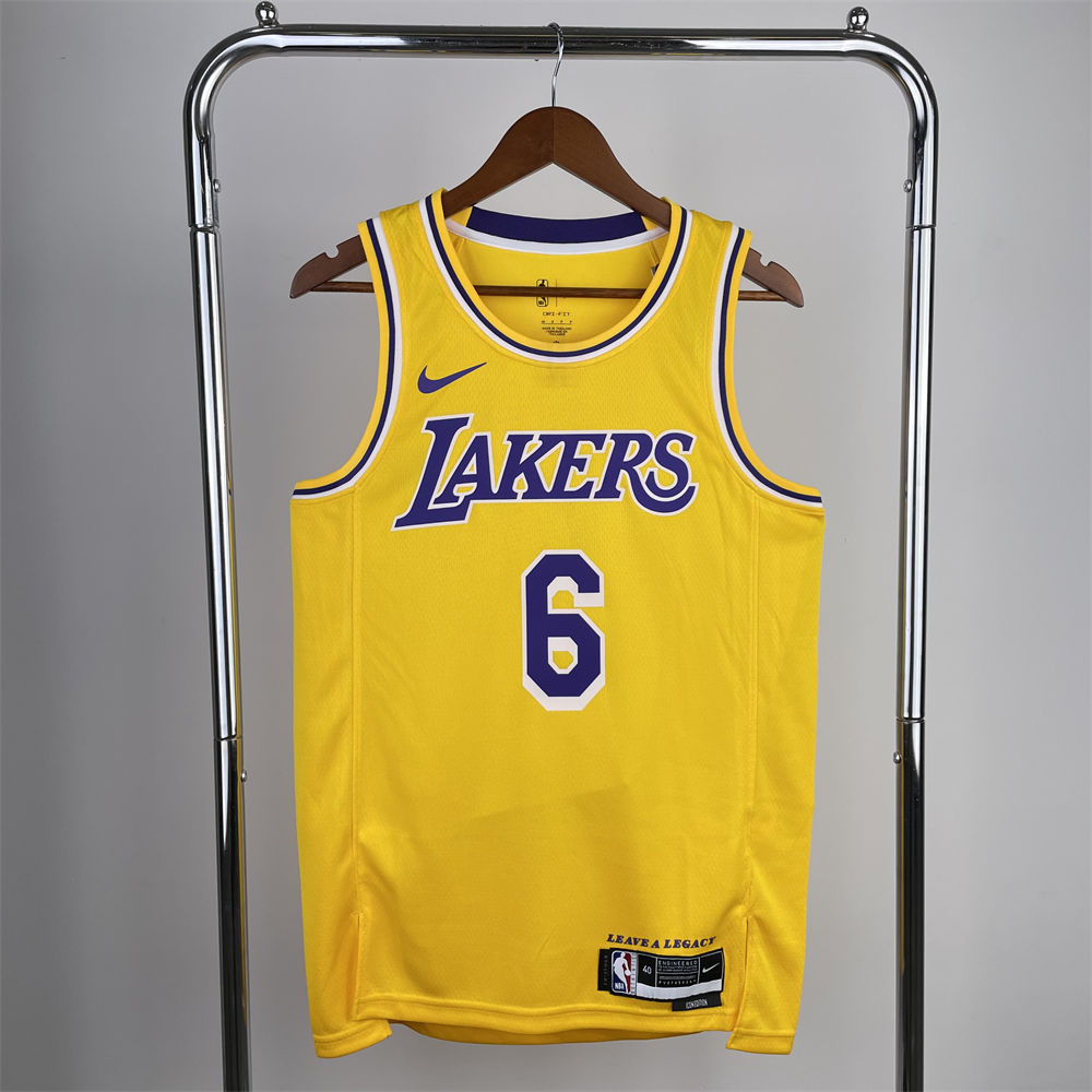 NBA Los Angeles Lakers JAMES#6 2022/23 Gold Association Edition Swingman Jersey S-XXL