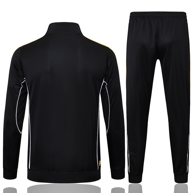 2025/26 Real Madrid Black Jacket Training Suit Set Football Team Shirt Sports Fashion