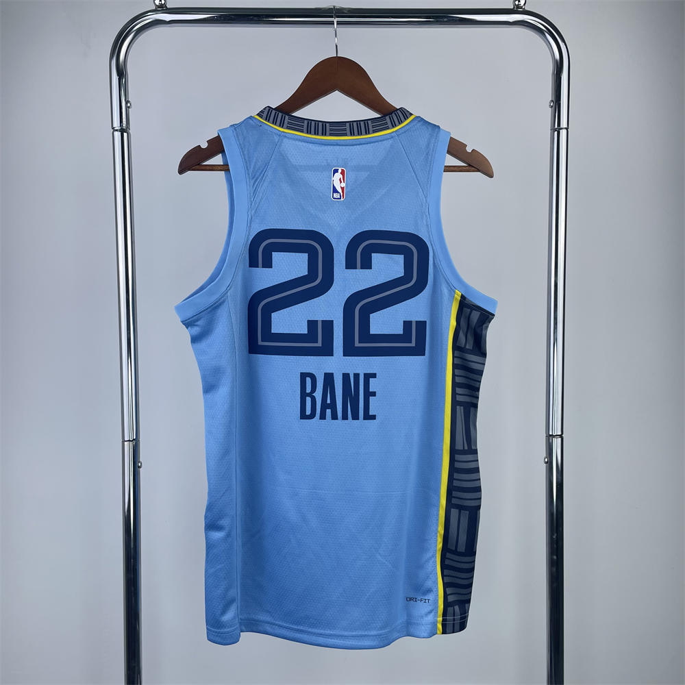 NBA Memphis Grizzies V-Neck Blue Jersey BANE#22 S-XXL