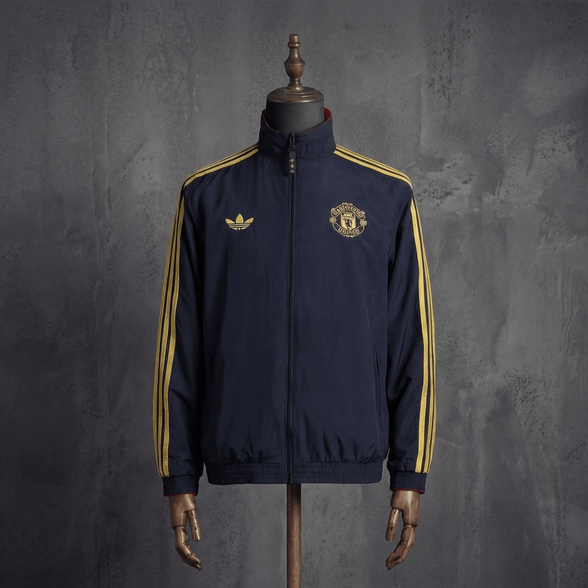 2026 Manchester United Black and Red Reversible Windbreaker Sport Unifom