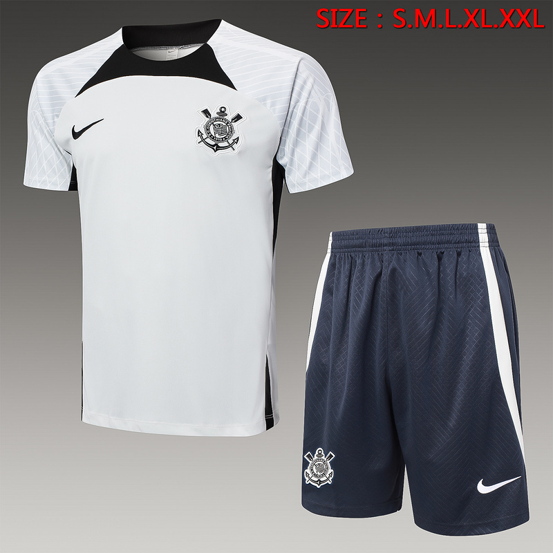 24/25 Corinthians light gray raining Set Shirt and Shorts