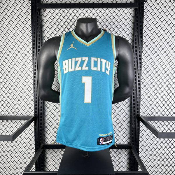NBA Charlotte Hornets 2024 City Edition V-Neck Jersey BALL#1 S-XXL