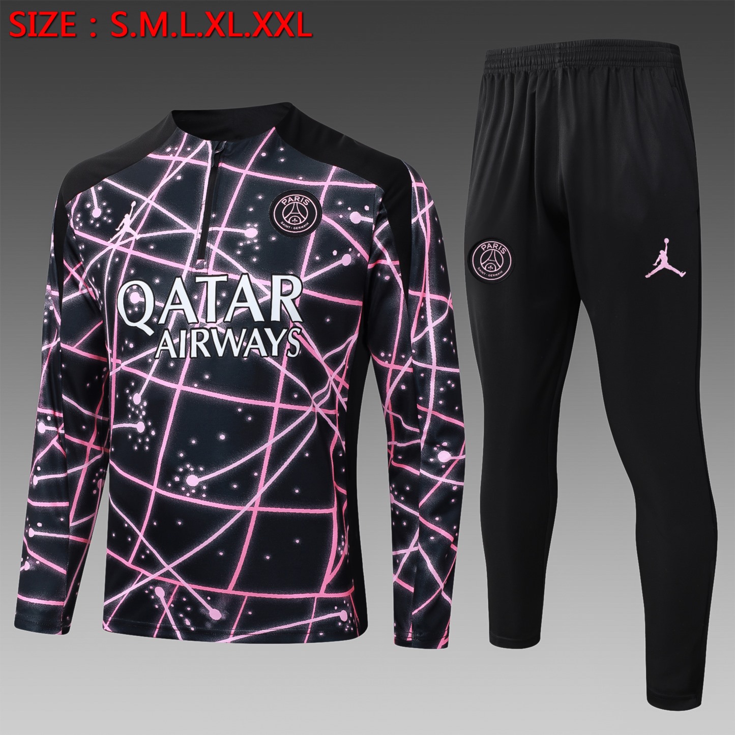 202526 Paris blackish purple Long-sleeved half-pull training kit Football team kit