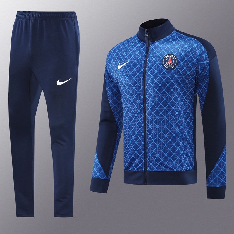 2024 PSG Blue Jacket Training Suit Set Football Team Shirt Sports Fashion