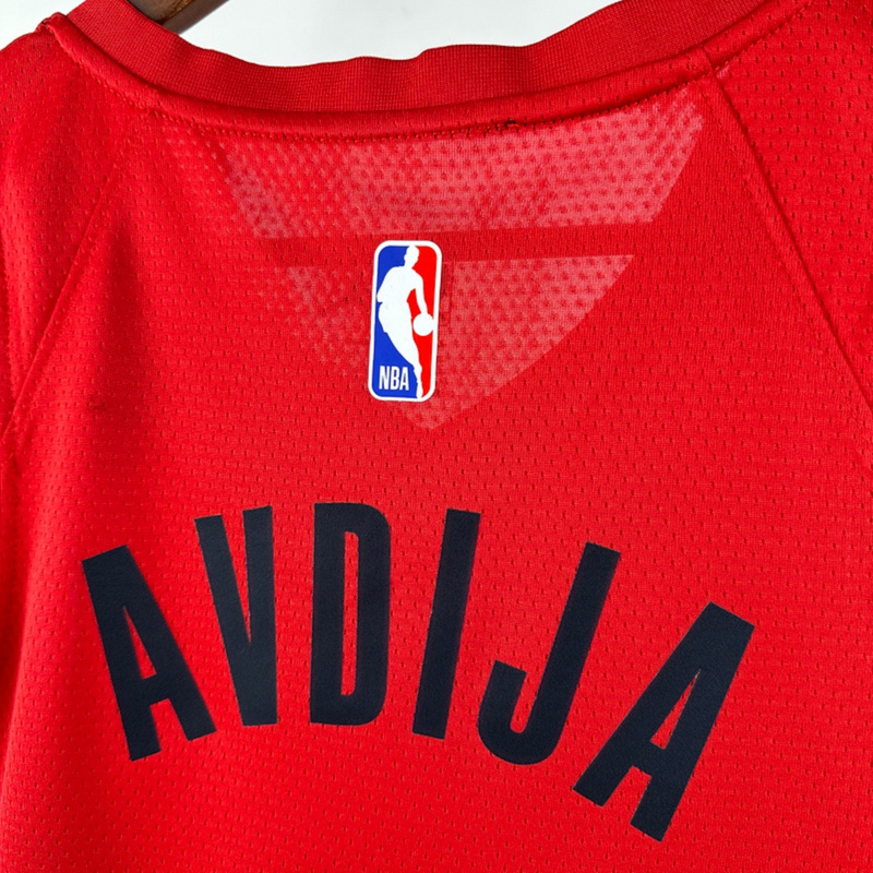 NBA Portland Trail Blazers V-Neck JORDAN Edition Red Jersey AVDIJA#8 S-XXL