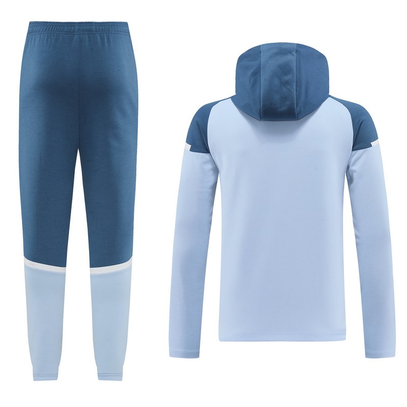 2024 Manchester City Grey Blue Hoodie Jacket Kit Set Football Team Shirt Sports Fashion