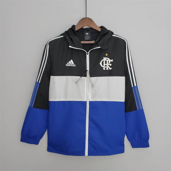2022 Flamengo Windbreaker Black & White Blue Sport Unifom jersey Sport Unifom