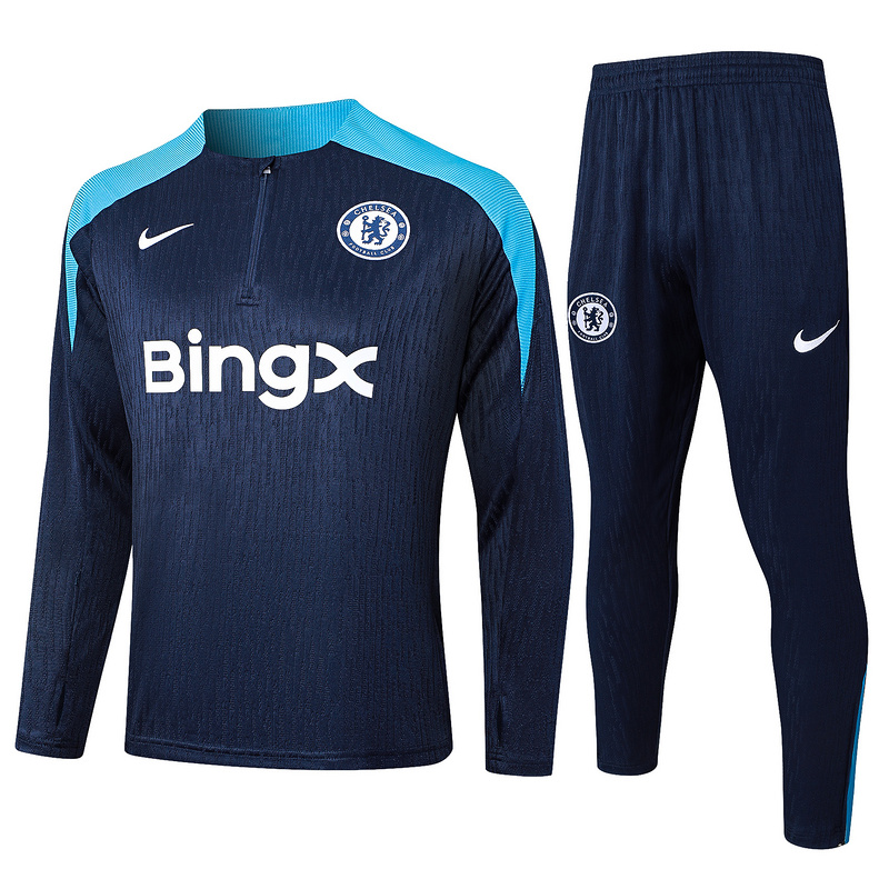 24/25 Chelsea Royal blue Long-sleeved half-pull training kit Football team kit