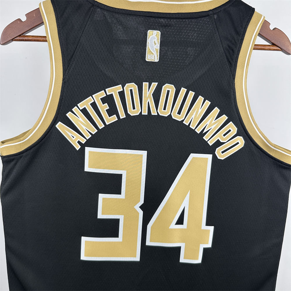 NBA Milwaukee Bucks 2024 Honor Edition Black Jersey ANTETOKOUNMPO#34 S-XXL