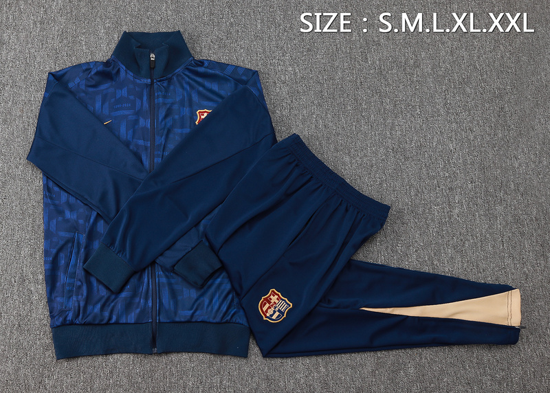 2024/25 Barcelona Royal blue Jacket Training Suit Set Football Team Shirt Sports Fashion