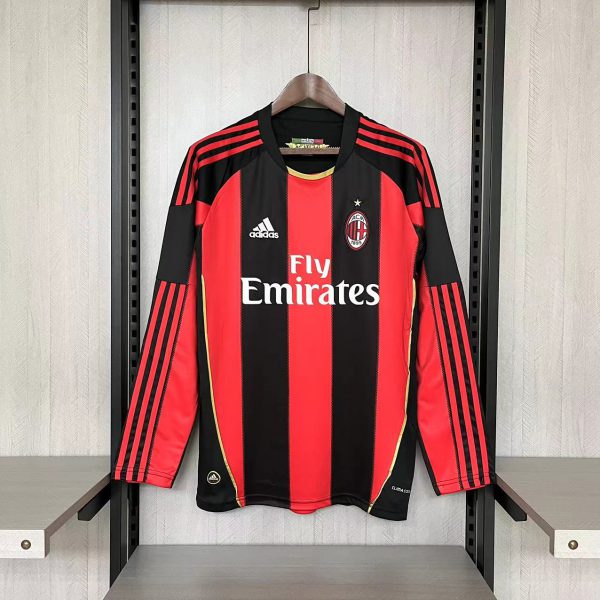 Retro AC Milan 10/11 Long Sleeve Home jersey Fan Version