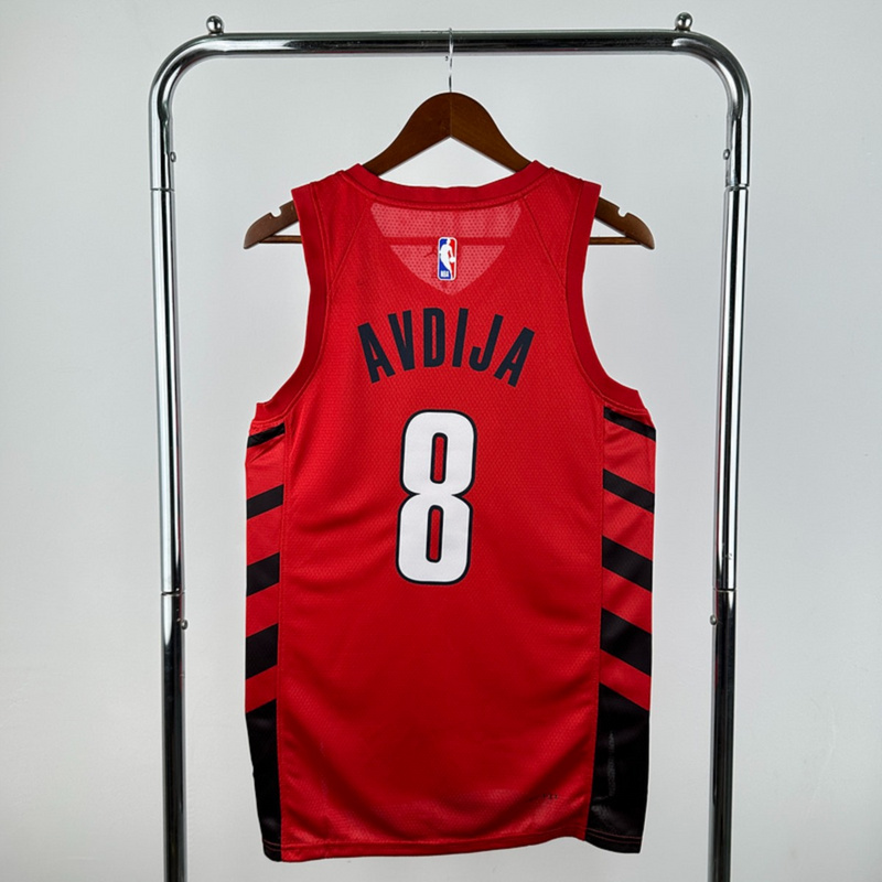 NBA Portland Trail Blazers V-Neck JORDAN Edition Red Jersey AVDIJA#8 S-XXL