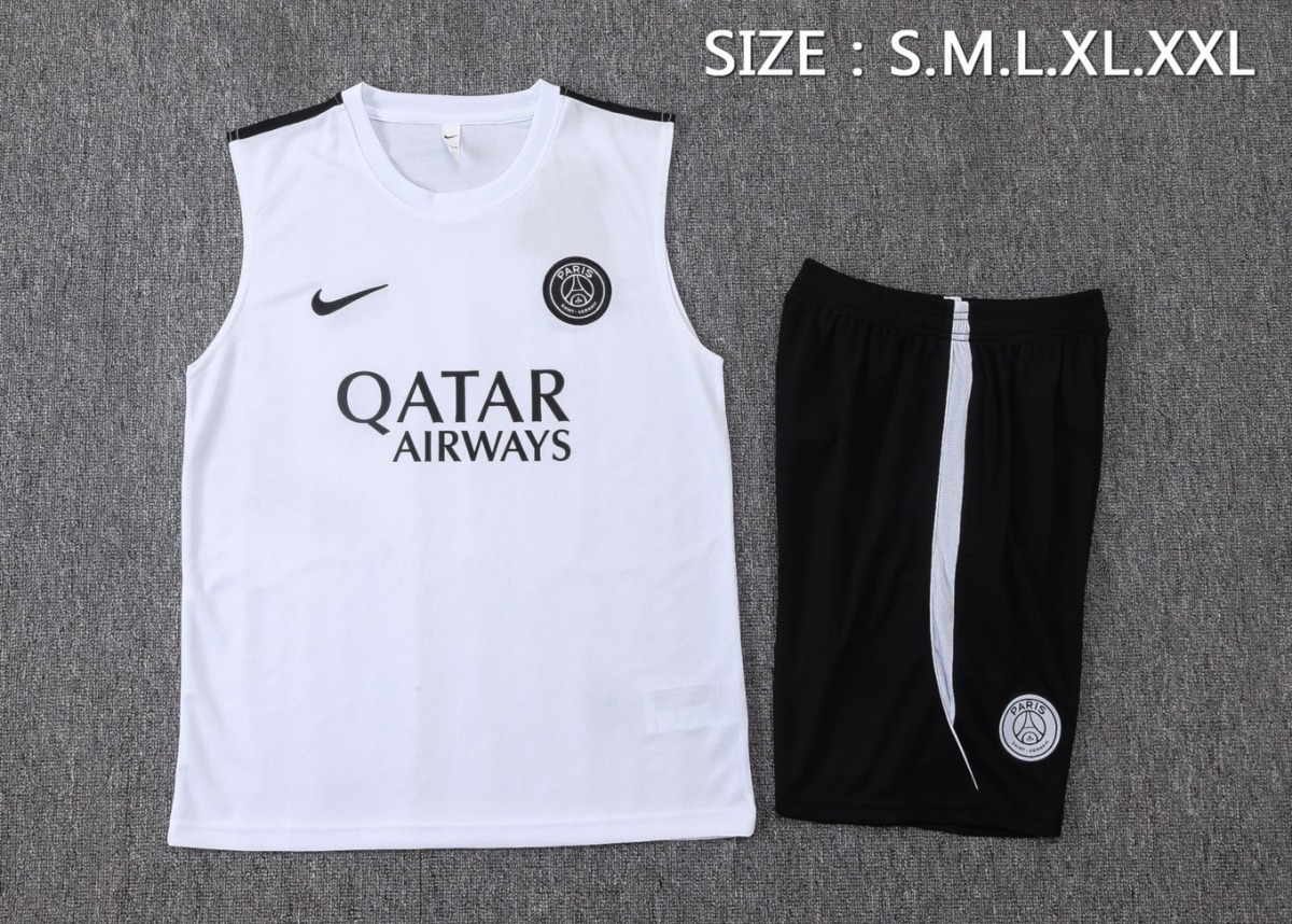 2026 PSG White Training Set Shirt and Shorts