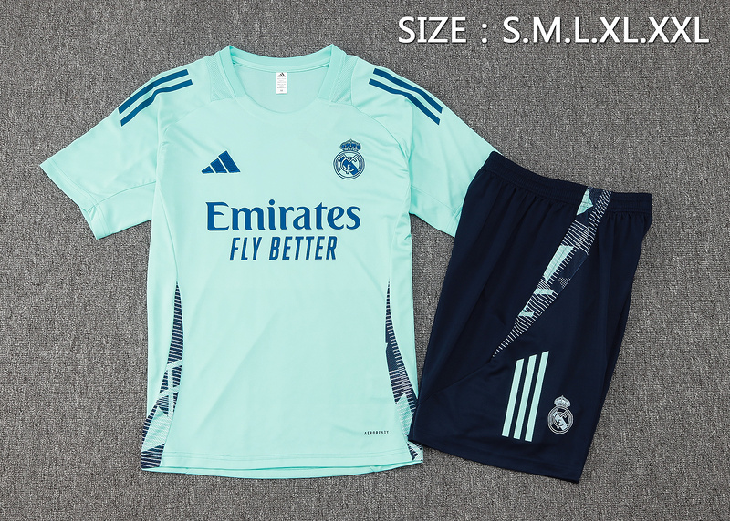 24/25 Real Madrid Light green Training Set Shirt and Shorts