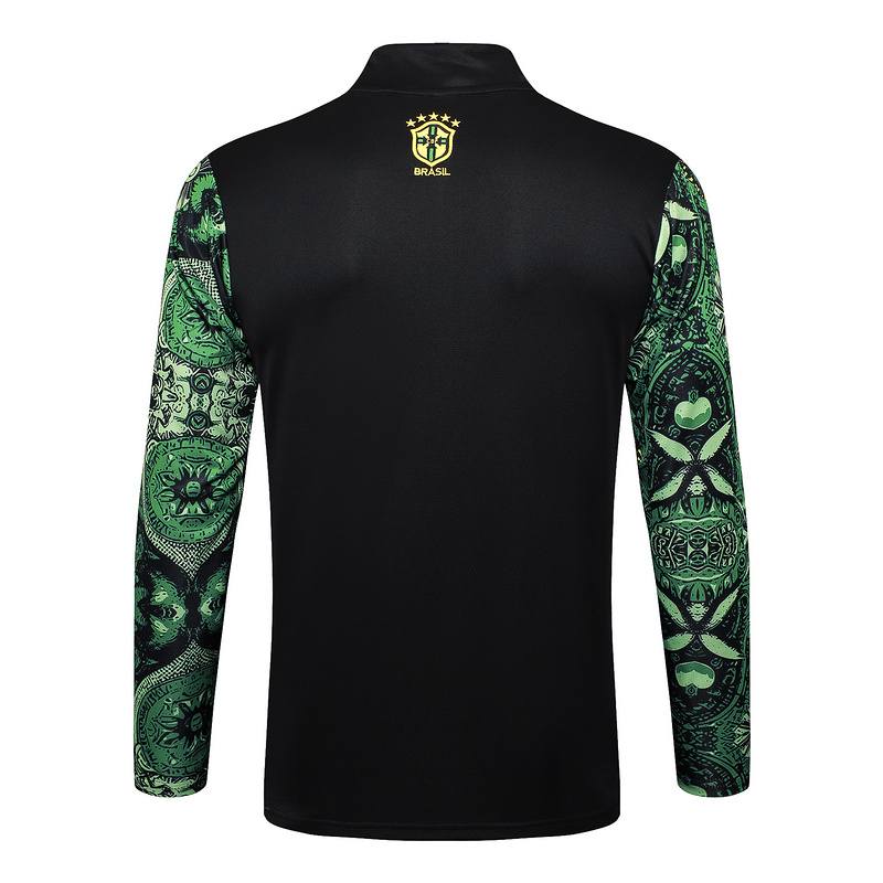 24/25 Brazil Green Long-sleeved half-pull training kit Football team kit