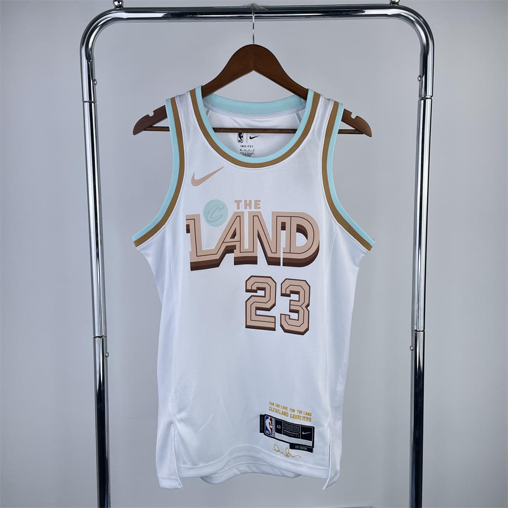 NBA Cleverland Cavaliers Round Neck White jersey JAMES#23 S-XXL