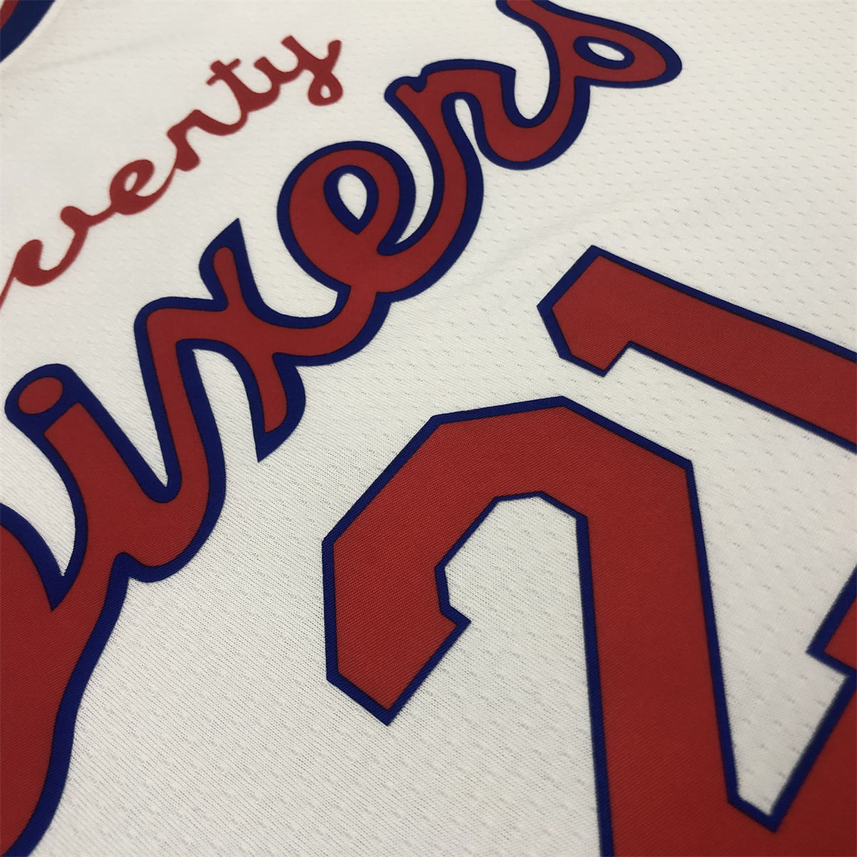 NBA Philadelphia 76ers Round Neck White Jersey EMBIID#21 S-XXL