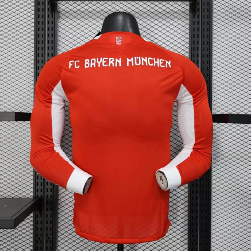 2025/26 Bayern Munich Home Long Sleeve Jersey Player Version