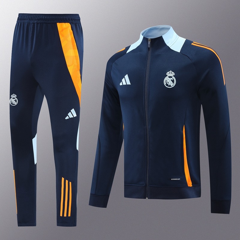 2024 Real Madrid Royal Blue Jacket Training Suit Set Football Team Shirt Sports Fashion