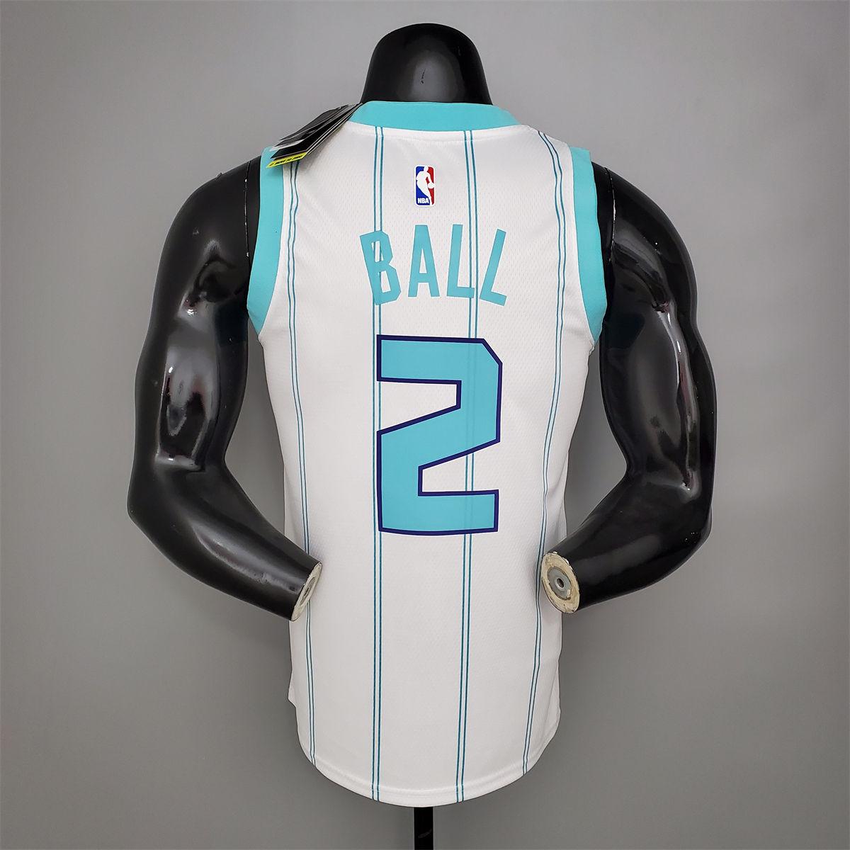 NBA Charlotte Hornets V-Neck White Jersey BALL#2 S-XXL
