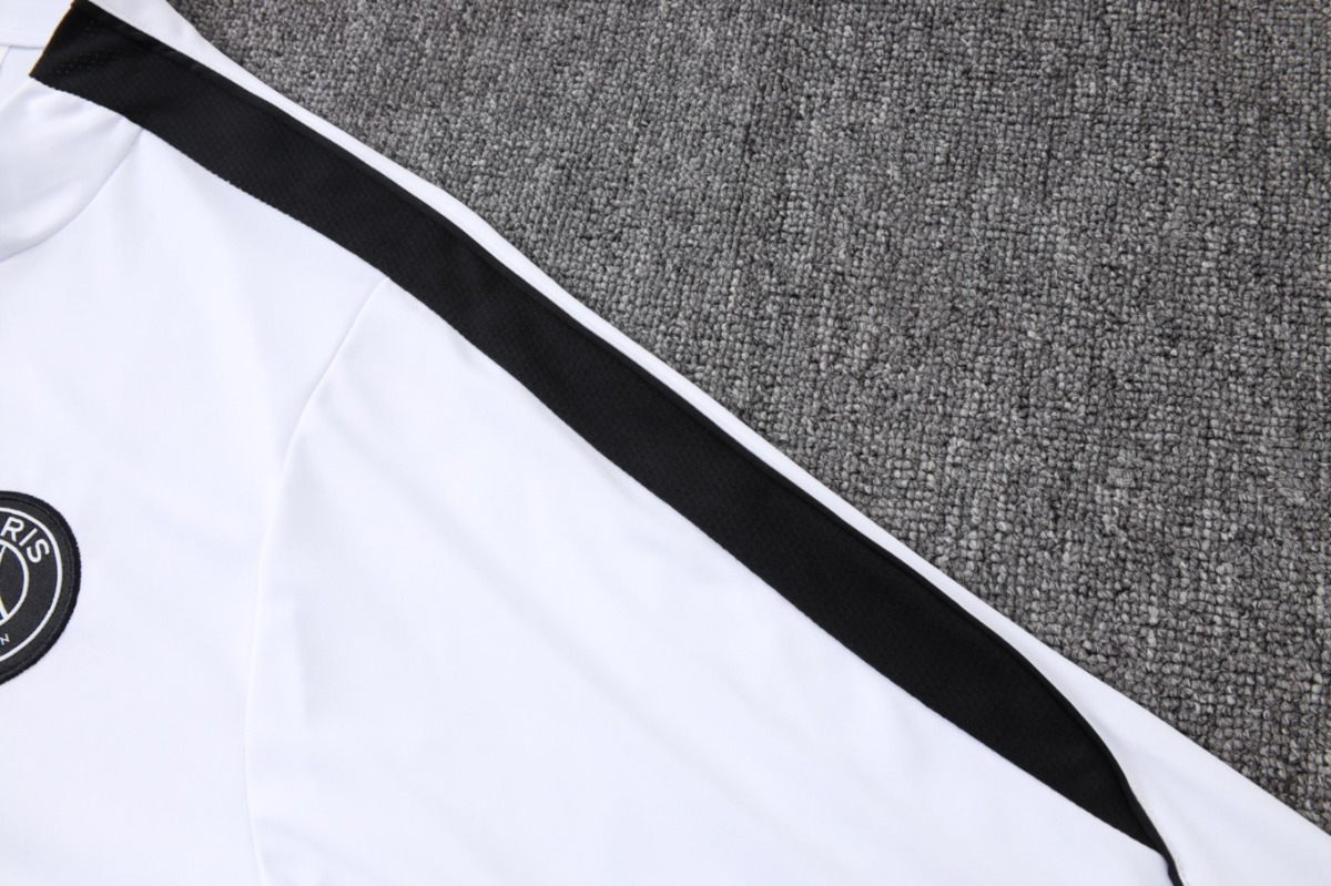 2026 Paris White Long-sleeved half-pull training kit