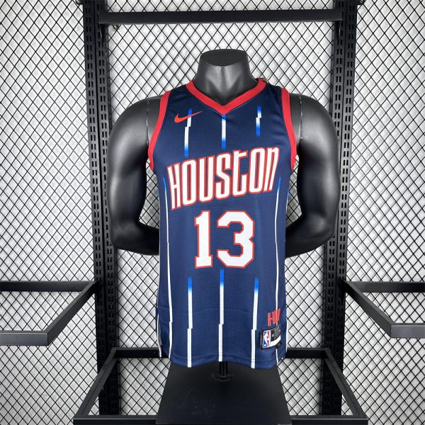 NBA Houston Rockets 2023 V-Neck Balck Jersey HARDEN#13 S-XXL