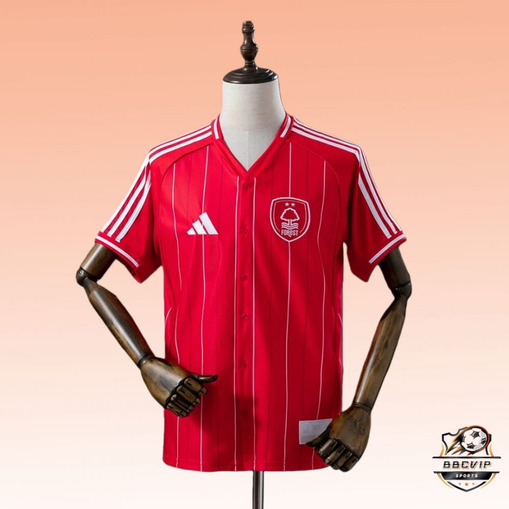 2025/26 Nottingham Forest US Pack Full-Button Baseball Red jersey Fan version